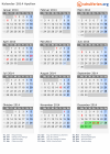 Kalender 2014 mit Ferien und Feiertagen Apulien