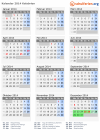 Kalender 2014 mit Ferien und Feiertagen Kalabrien