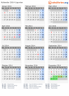 Kalender 2014 mit Ferien und Feiertagen Ligurien
