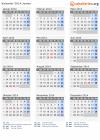 Kalender 2014 mit Ferien und Feiertagen Jemen