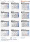 Kalender 2014 mit Ferien und Feiertagen Kongo, Dem. Rep.