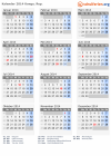 Kalender 2014 mit Ferien und Feiertagen Kongo, Rep.