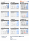 Kalender 2014 mit Ferien und Feiertagen Kroatien