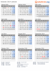 Kalender 2014 mit Ferien und Feiertagen Lettland