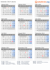 Kalender 2014 mit Ferien und Feiertagen Liberia