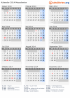 Kalender 2014 mit Ferien und Feiertagen Nordmazedonien