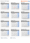 Kalender 2014 mit Ferien und Feiertagen Nepal