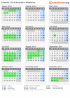 Kalender 2014 mit Ferien und Feiertagen Nordrhein-Westfalen