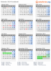 Kalender 2014 mit Ferien und Feiertagen Hordaland