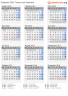 Kalender 2014 mit Ferien und Feiertagen Troms und Finnmark