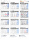 Kalender 2014 mit Ferien und Feiertagen Vestfold