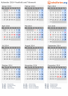 Kalender 2014 mit Ferien und Feiertagen Vestfold und Telemark