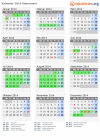 Kalender 2014 mit Ferien und Feiertagen Steiermark