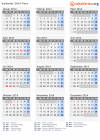 Kalender 2014 mit Ferien und Feiertagen Peru