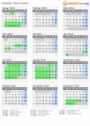 Kalender 2014 mit Ferien und Feiertagen Lodsch