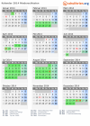 Kalender 2014 mit Ferien und Feiertagen Niederschlesien