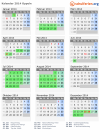 Kalender 2014 mit Ferien und Feiertagen Oppeln