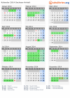 Kalender 2014 mit Ferien und Feiertagen Sachsen-Anhalt