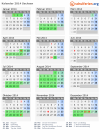 Kalender 2014 mit Ferien und Feiertagen Sachsen