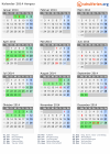 Kalender 2014 mit Ferien und Feiertagen Aargau