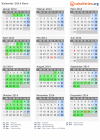 Kalender 2014 mit Ferien und Feiertagen Bern