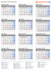 Kalender 2014 mit Ferien und Feiertagen Spanien