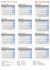 Kalender 2014 mit Ferien und Feiertagen Tansania