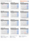 Kalender 2014 mit Ferien und Feiertagen Weißrussland