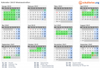 Kalender 2015 mit Ferien und Feiertagen Westaustralien