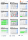 Kalender 2015 mit Ferien und Feiertagen Bornholm