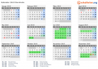 Kalender 2015 mit Ferien und Feiertagen Bornholm