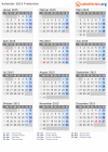 Kalender 2015 mit Ferien und Feiertagen Fredericia