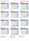 Kalender 2015 mit Ferien und Feiertagen Lemvig