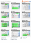 Kalender 2015 mit Ferien und Feiertagen Bordeaux