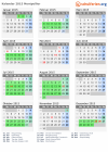 Kalender 2015 mit Ferien und Feiertagen Montpellier