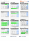 Kalender 2015 mit Ferien und Feiertagen Drente