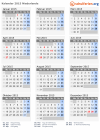 Kalender 2015 mit Ferien und Feiertagen Niederlande
