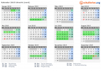 Kalender 2015 mit Ferien und Feiertagen Utrecht (nord)