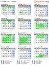 Kalender 2015 mit Ferien und Feiertagen Piemont