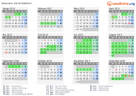 Kalender 2015 mit Ferien und Feiertagen Südtirol