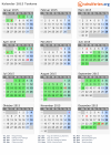 Kalender 2015 mit Ferien und Feiertagen Toskana