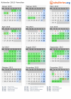 Kalender 2015 mit Ferien und Feiertagen Venetien