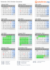 Kalender 2015 mit Ferien und Feiertagen British Columbia