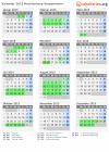 Kalender 2015 mit Ferien und Feiertagen Mecklenburg-Vorpommern