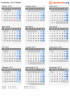 Kalender 2015 mit Ferien und Feiertagen Nepal