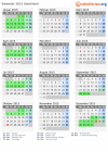 Kalender 2015 mit Ferien und Feiertagen Southland