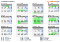 Kalender 2015 mit Ferien und Feiertagen Hedmark