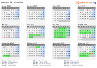 Kalender 2015 mit Ferien und Feiertagen Vestfold
