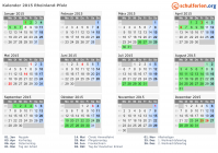Kalender 2015 mit Ferien und Feiertagen Rheinland-Pfalz