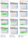 Kalender 2015 mit Ferien und Feiertagen Aargau